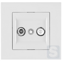 Розетка двойная TV (TV+SAT) концевая Arvia Electric KAREN Белый (20 01 1000 290)